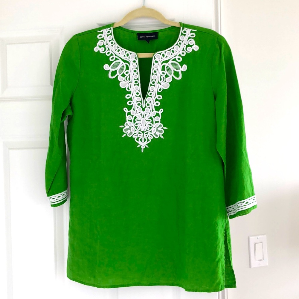 Jones New York green linen tunic